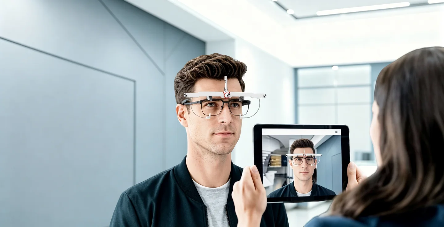 门店中佩戴定位支架的成人顾客